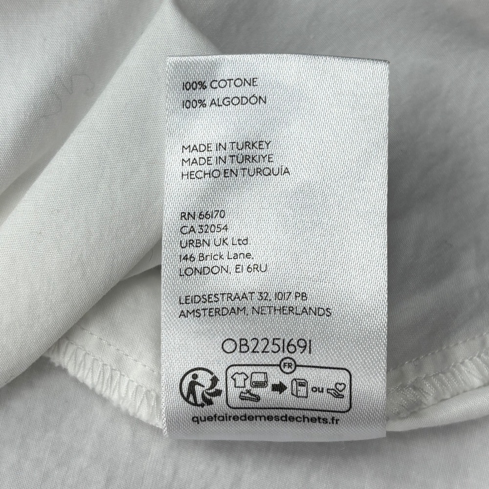 Anthropologie Shirt Womens XL White Cotton Poplin Short Sleeve Trapeze Swing Top - Picture 7 of 7